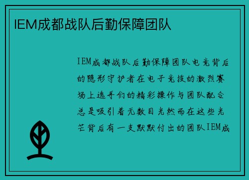 IEM成都战队后勤保障团队